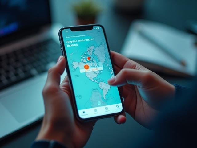 एक मोबाइल ऐप इंटरफ़ेस शिपमेंट ट्रैकिंग मानचित्र और डिलीवरी प्रगति बार के साथ, स्पष्ट रूप से वास्तविक समय की स्थिति दिखा रहा है।